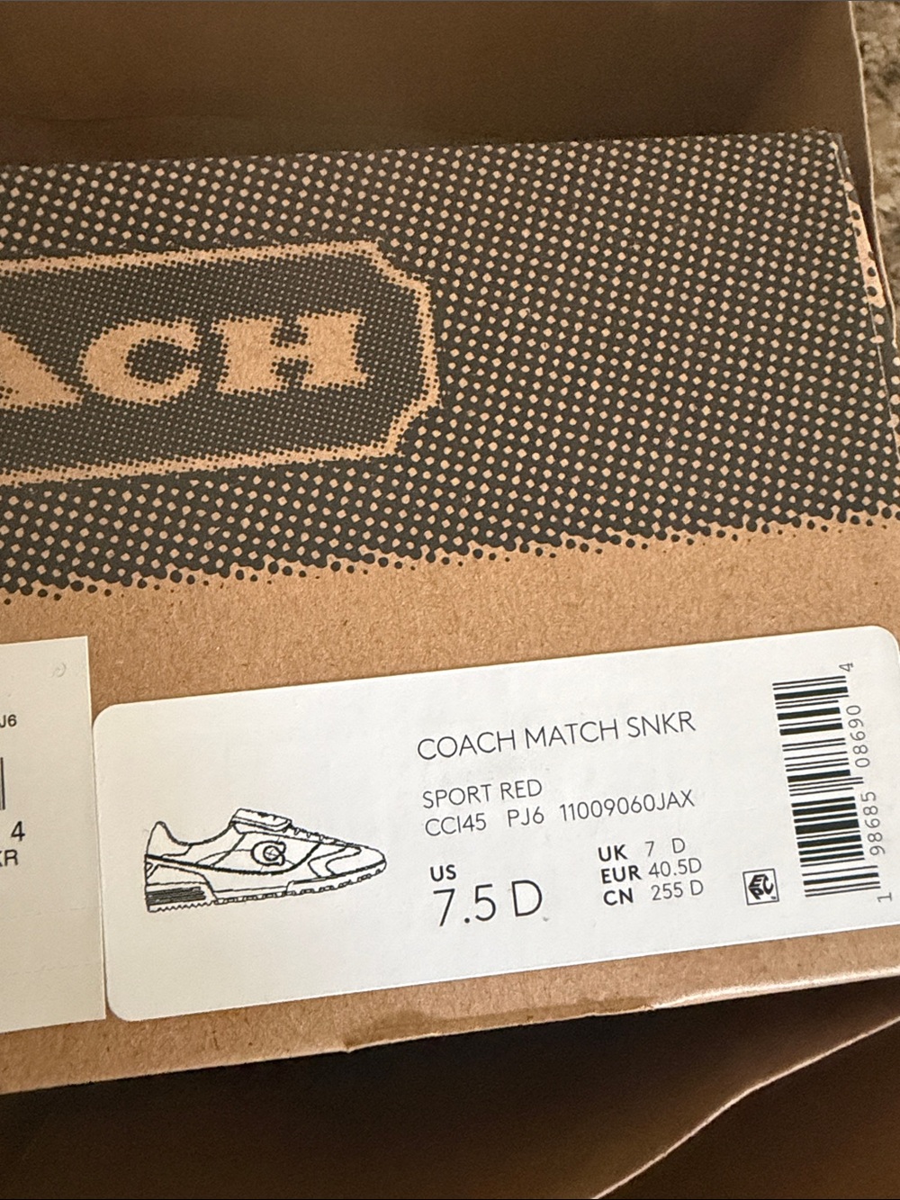 Coach women’s Match Leather and Suede Sneakers red 5/5.5 - Picture 14 of 14